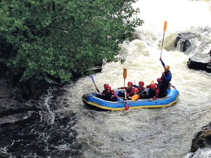 White water rafting near Llangollen